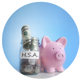 HSA money next to piggy bank