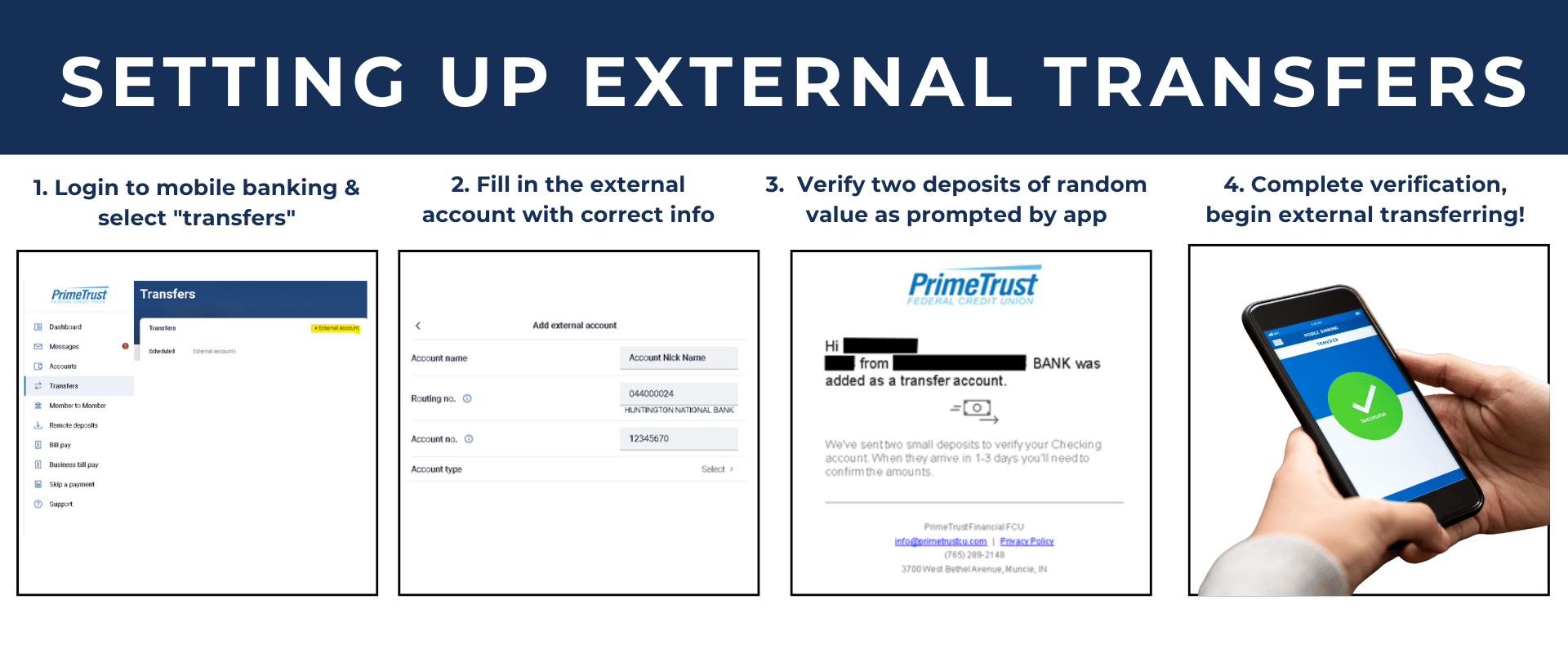 external transfer, member, tech, primetrust, mobile banking